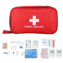 Lightweight First Aid Bag With Waterproof Fabric, Portable Medical Pouch For Car Outdoor Home Use Easy Carry Handle Well Organized Multi Pocket