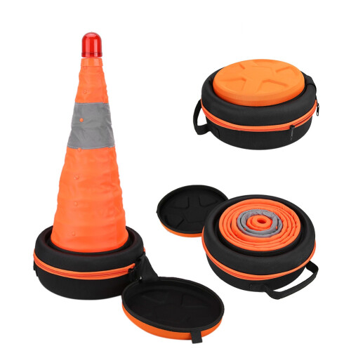 Emergency Roadside Safety Cone, Pop Up Design with Flexible Frame for Quick Deployment, Reflective Strips for Nighttime Hazard Warning, Durable and 1