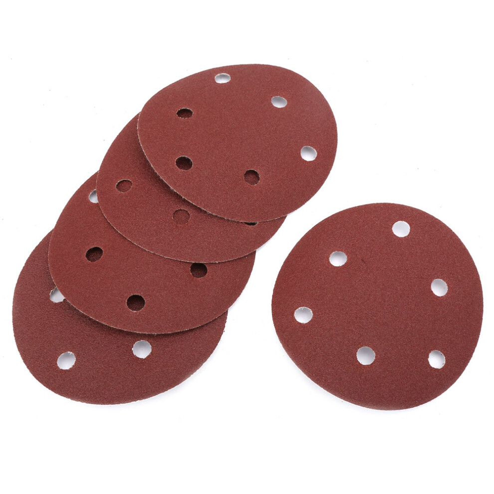 Sanding Pads For Orbital Sander, Premium Resin Bond System 125Mm 6 Hole Hook And Loop Sanding Discs Aluminum Oxide Grain, Quick And Easy Installation 9138057093650