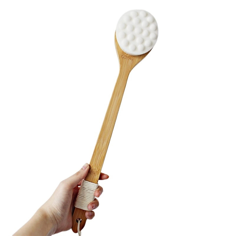 Shower Brush with Soft Gentle Bristles and Extra Long NonSlip Handle for Back and Body Cleaning