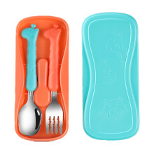 Portable Toddler Utensils For Baby And Child, Stainless Steel Silverware Ensuring Safety, Bpa-Free And Reusable With Dishwasher Safe Silicone, Cute De