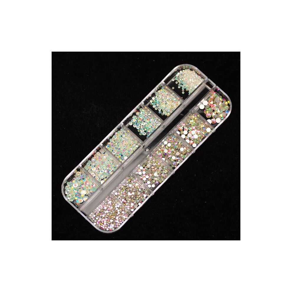 Crystal AB and TRAB Nail Art Rhinestones SS4SS16 Iridescent Flat Back Charms for Manicure