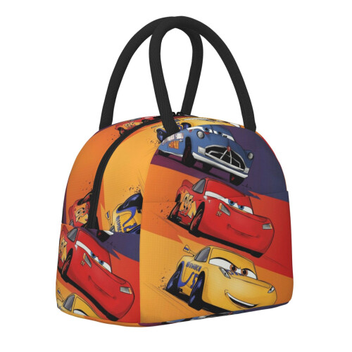 Φορητή τσάντα φαγητού Cars Lightning Mcqueen με μόνωση, ψυγείο, τσάντα Tote με μπροστινή τσέπη 2