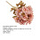 Künstliche Chrysantheme mit grünem Blatt, einzeln, gelb 6
