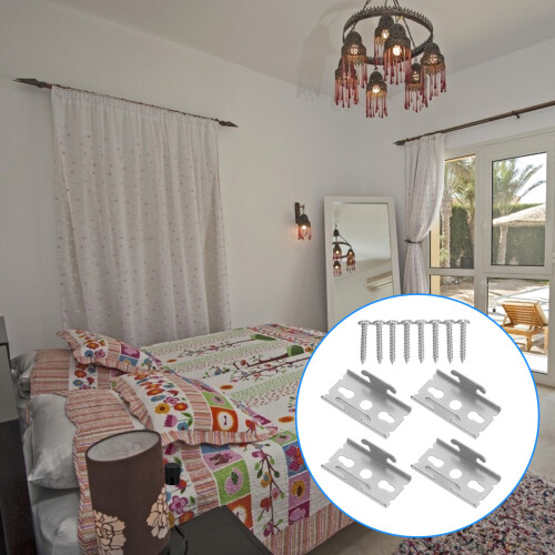 6 Sets Bracket Drapes Shelf Metallic Curtains Home Ceramic Tile Rod Iron 2