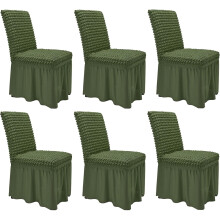 Fundas elásticas para sillas de comedor NANAHuang con faldón, juego de 6, compatibles con sillas Parson, fundas extraíbles y lavables de spandex