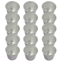 Set van 15 puddingvormpjes, antiaanbak puddingvormpjes, eiertaartvormpjes, stevige vormpjes voor het maken van zoete en hartige lekkernijen.