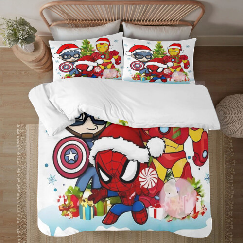 Σετ παπλωμάτων κλινοσκεπασμάτων Christmas Avengers για αγόρια, κορίτσια, παιδιά και