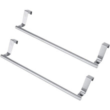 Portasciugamani per mobiletto, robusto supporto in acciaio per asciugamani da cucina da appendere al mobiletto, larghezza 35,5 cm - Confezione da 2