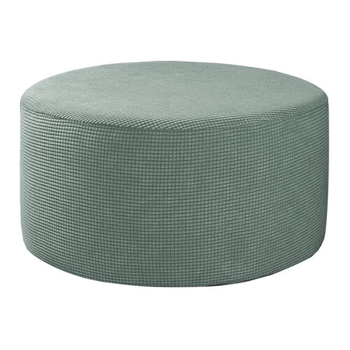 Capa protetora redonda para pufe, otomano, elástica e à prova de poeira, verde.