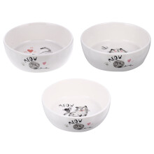 Comedero de cerámica Mizh para gatitos y gatos, bebedero antideslizante con un bonito diseño.