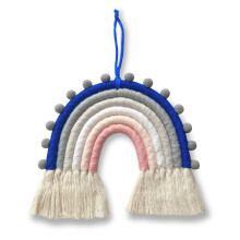Gardenne Wandtapijt Hanger, Decoratieve Hanger met Kwastje, Handgeweven Muurdecoratie in Regenboogkleuren