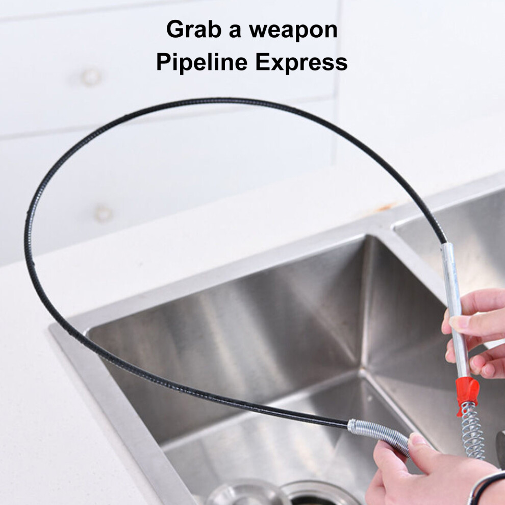 Hesroicy Pipe Dredging Tool Long Reach Quick Dredge Four Claws Kitchen Bathroom Spring Sewer Cleaning Tool For Home 9395123998824