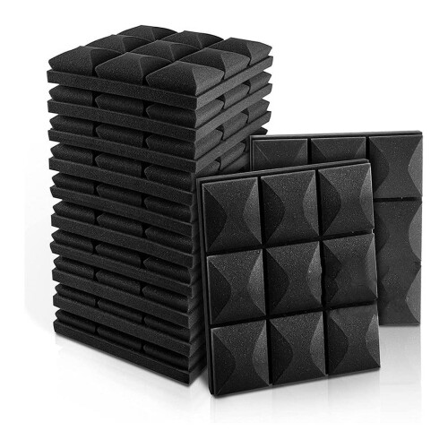 ckepdyeh12PCS Ακουστικά Πάνελ Αφρού Ηχομονωτικά Πάνελ Τοίχου Αφρού Studio Ηχομονωτικός