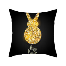Almofada e fronha para o Festival de Páscoa com coelhinho da Páscoa e ovos decorativos para sala de estar, sofá ou poltrona. Capa de almofada com