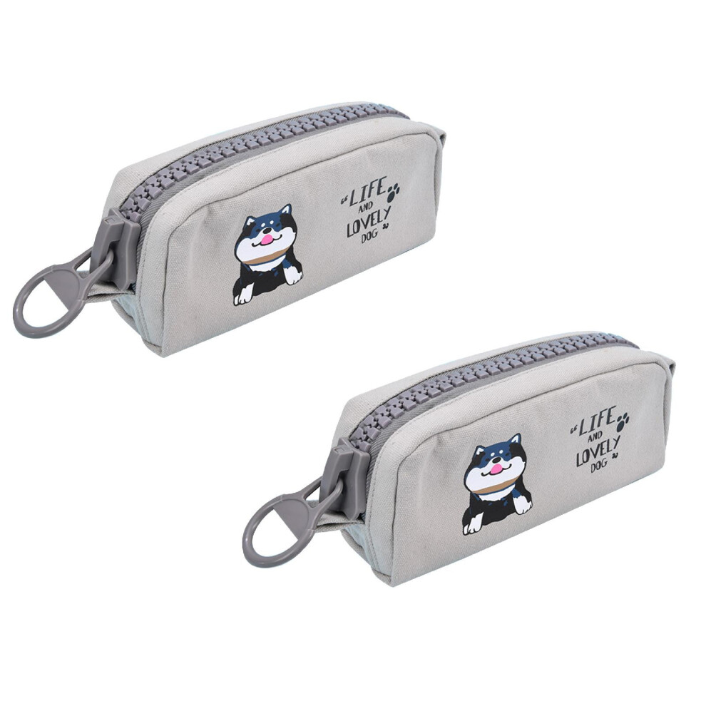 Gray Xubond Bag Cartoon Pencil Bag Brush Wrap Holder Pencil Case Cosmetic Makeup Coin Pouch Pencil Case Tools
