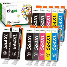 564 Tintenpatrone für HP Drucker, kompatibler Ersatz für HP564 564XL, (12er-Kombipackung mit Fotoschwarz)