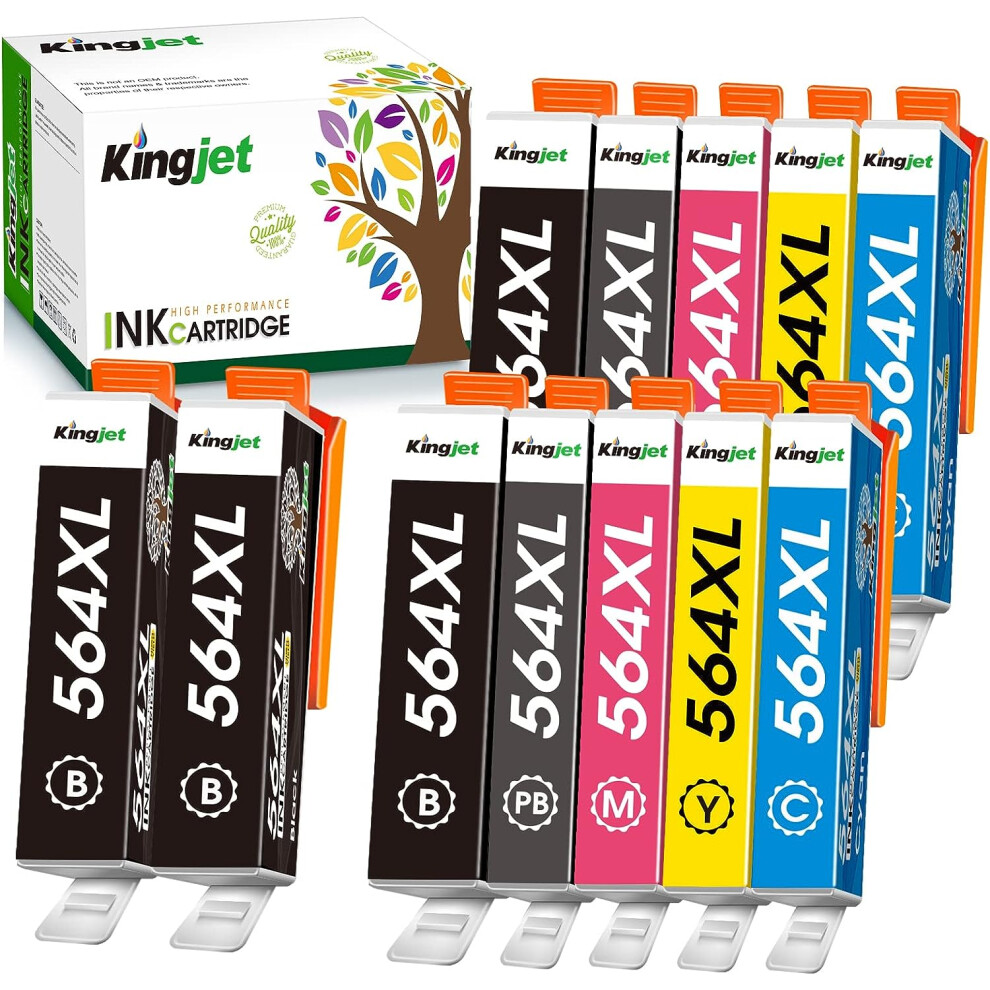 564 Ink Cartridge For Hp Printers Compatible Replacement For Hp 564 564 Xl, (12 Combo Pack With Photo ) Black 9164030744691