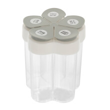 Eease 5-in-1 reiskruidenpotjes met etiketten - Grijs