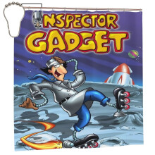 Inspector Gadget cartoon douchegordijn 72" x 72" anime badkamerdecoratie met 12 haken, waterdicht, wasbaar polyester voor de badkamerdouche