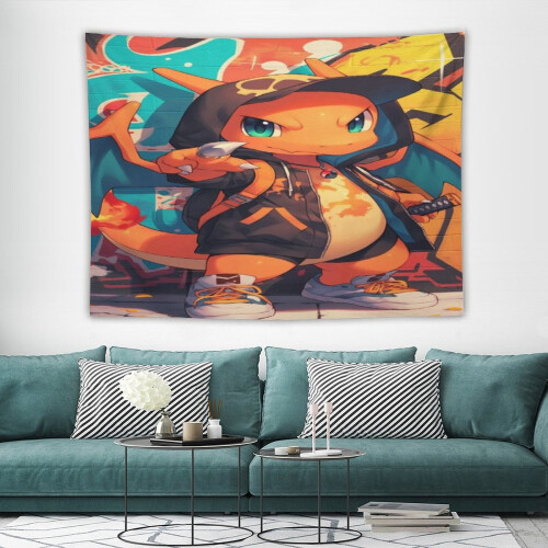 Ταπισερί Charmander Ταπισερί Κρεμαστό για Σαλόνι, Υπνοδωμάτιο, Διακόσμηση Ντορμ, 2