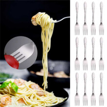 Winysin12pc Hem Rostfritt Stål Gaffel Hotell Kreativ Svans Ruyi Biffgaffel Sked Western Servis Set