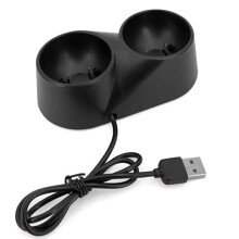 BYDOT Dual Charger Dock Til PS4VR Move PSVR Controller Opladningsstation Til VR Motion Controller Sort Dock Station