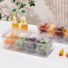 SUSUchens Transparente Aufbewahrungsbox für den Kühlschrank mit Griff, großes Fassungsvermögen, 4 Fächer, BPA-frei, Aufbewahrungsbox für Obst