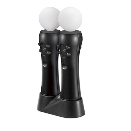 BYDOT Dual Charger Dock Til PS4VR Move PSVR Controller Opladningsstation Til VR Motion Controller Sort Dock Station 1