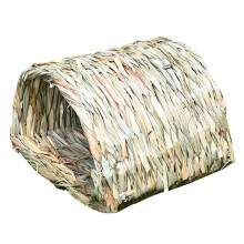 Lit d'herbe pour lapin, maison en paille naturelle tressée, tunnel pour lapin, jouets à mâcher pour hamsters