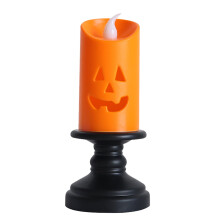 2 Stück Halloween-Kürbis-LED-Kerzenlichter, orange flammenlose Lampen für Partydekoration, Tischdekoration - Kompatibel mit dem Halloween-Festival