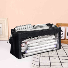 Djunllk Etui voor Pennen - Transparant Etui met Grote Capaciteit, Multifunctionele Pennentas voor het Organiseren, Opbergen en Gebruiken van