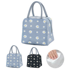 Sac à lunch isotherme à motif marguerite avec poignées, idéal pour les femmes et les enfants, parfait pour les pique-niques et les voyages. Sac