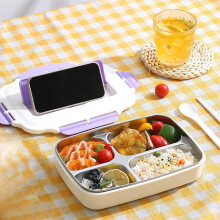 Boîte à lunch rectangulaire en acier inoxydable karymi304 avec couverts, 4 compartiments, compatible avec Bentgo, offres spéciales rentrée