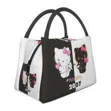 Sac à lunch Hello Kitty mignon et réutilisable, isotherme, idéal pour le bureau, les pique-niques et la randonnée. Style 1.