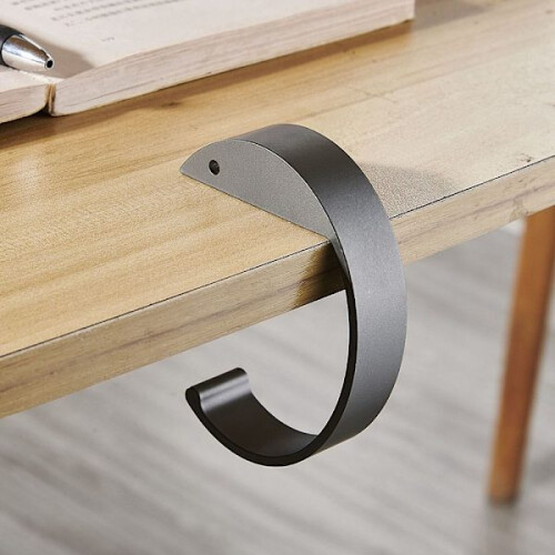 2pcs Portable Hanging Bag Hook Handbag Holder Multifunctional Table Hook Grey