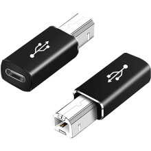 Adaptador USB C fêmea para USB B macho para impressora MIDI (2 unidades) compatível com impressoras MIDI, pianos elétricos, sintetizadores,