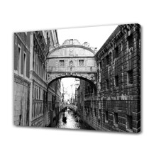 Pont des Soupirs sur le Rio di Polazzo, Venise, Italie. Affiche sur toile en noir et blanc, 20 x 30 cm (8 x 12 pouces), style encadré, idéale pour