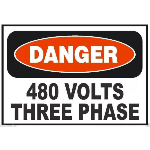 Πινακίδα τοίχου Danger480Volts τριφασικής ηλεκτρικής ασφάλειας, μεταλλική, αλουμινίου,