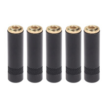 jixopn5pcs3.5mm Female Jack Stereo Gold Plated Headphone Coupler Converter Adapters