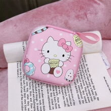 Pochette zippée 9,5 x 9,5 cm pour ranger vos écouteurs (compatible avec AirPods, clé USB, câble de données, Kuromi, Cinnamoroll, Kitty, Mickey,