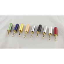 FOR10pcs Gold2.5mm Male4Pole Stereo Repair Headphone Metal Audio Earphone Connector white/black/blue/dunkelrot/gold/orange/silver