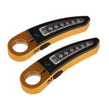 Mizh 2pcs Bike Handlebar with Lights Cycling Mountain Bike Handle Bar Rest Handle Bar for Bike Outdoor Outside (Golden)