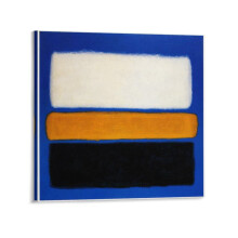 Mark Rothko Weiß Gelb Schwarz auf Blau 1961 Wandbild auf Leinwand, 40 x 40 cm (16 x 16 Zoll), passend für Wohn- und Schlafzimmer