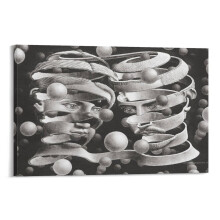 Abstrakter Kunstdruck von M. C. Escher, Schwarz-Weiß-Poster (26), Leinwandbild, 30 x 45 cm (12 x 18 Zoll) – Geschenkidee für Zuhause