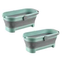 Grote opvouwbare dweil emmer 4,2 gallon (17 liter) met handvat, ruimtebesparende opvouwbare wateremmer voor schoonmaken, kamperen,