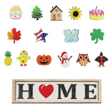 Decorazione da appendere alla porta di casa XIUH, simpatico cartello di benvenuto stagionale intercambiabile, decorazione rustica rotonda in legno da