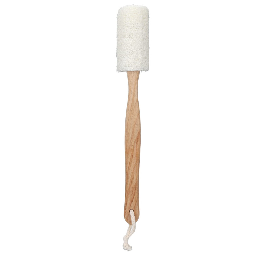 Loofah Bath Brush with Wooden Long Handle Back Scrubber for Deep Cleansing and Gentle Exfoliation