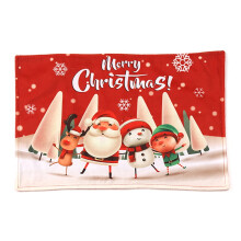 Kerstplacemats met rendier, kerstman en sneeuwpop, antislip, wasbaar, 28 x 43 cm