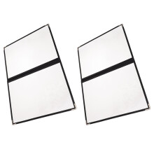 Conjunto de 2 Pastas Transparentes para Cardápio com Clipes, Porta-Receitas, Pasta para Livro de Cardápio de Restaurante, Capas de Couro para